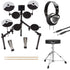 Collage of everything included with the Roland TD-02K V-Drums Electronic Drum Set DRUM ESSENTIALS BUNDLE
