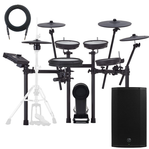 Collage of the components in the Roland TD-17KVX2 V-Drums Electronic Drum Set MONITOR KIT bundle