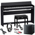 Collage image of the Roland F701 Digital Piano - Contemporary Black COMPLETE HOME BUNDLE PLUS