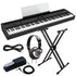 Collage image of the Roland FP-60X Digital Piano - Black KEY ESSENTIALS BUNDLE