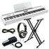 Collage image of the Roland FP-60X Digital Piano - White KEY ESSENTIALS BUNDLE