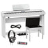 Collage image of the Roland FP-90X Digital Piano - White COMPLETE HOME BUNDLE
