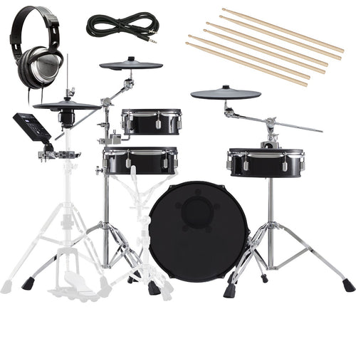 Collage image of the Roland VAD103 V-Drums Acoustic Design 4pc Kit BONUS PAK bundle