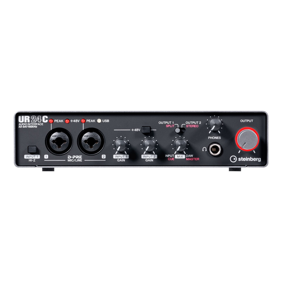 Front view of Steinberg UR24C USB Audio Interface