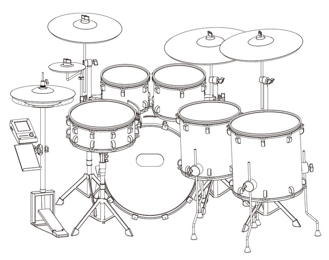 EFNOTE 7 Electronic Drum Set - White Sparkle, Custom view 2