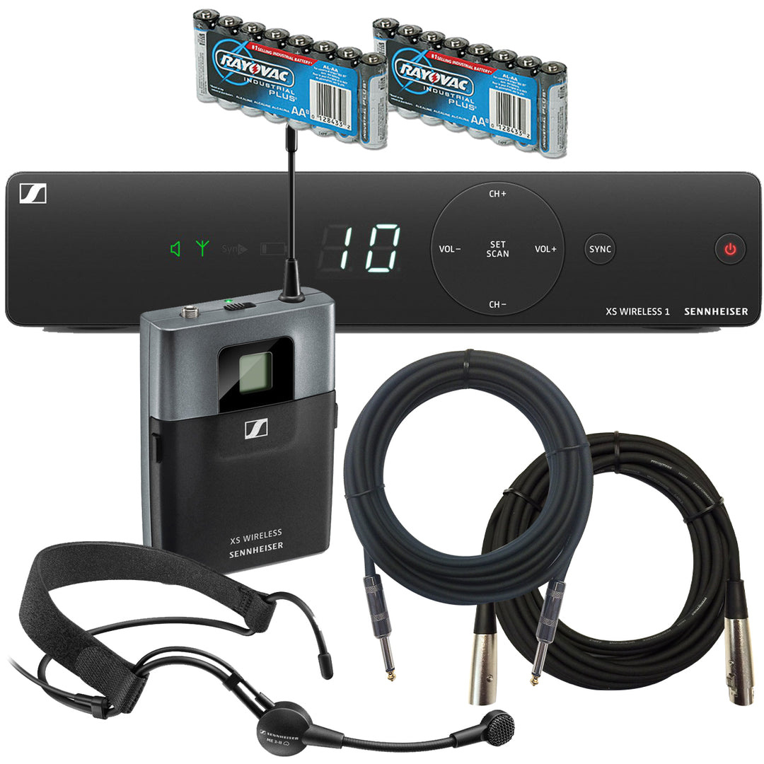 Sennheiser XSW 1ME3A Wireless Headset Mic System BONUS PAK Kraft Music