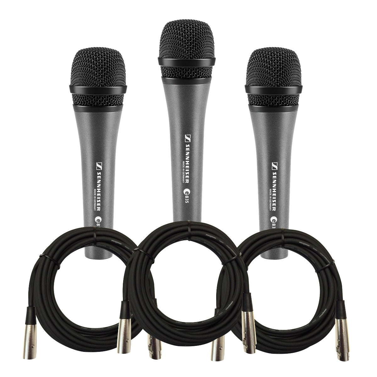 Sennheiser E 835 Dynamic Vocal Microphone - 3 Pack CABLE KIT