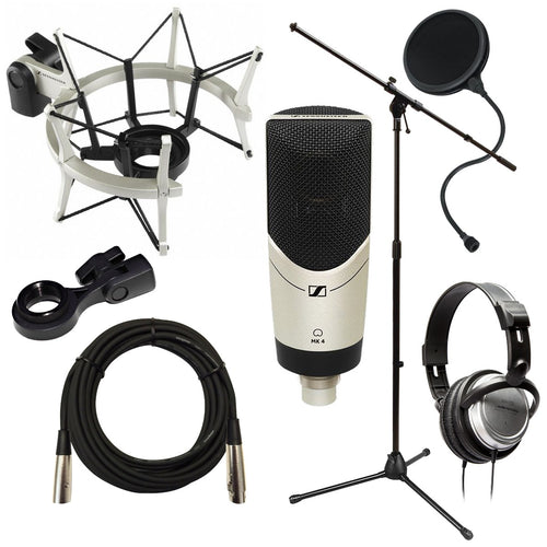 Sennheiser MK 4 Cardioid Condenser Microphone Set with Shockmount STUDIO PAK