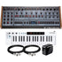Collage showing components in Oberheim OB-X8 Desktop Module Polyphonic Analog Synthesizer CONTROLLER RIG
