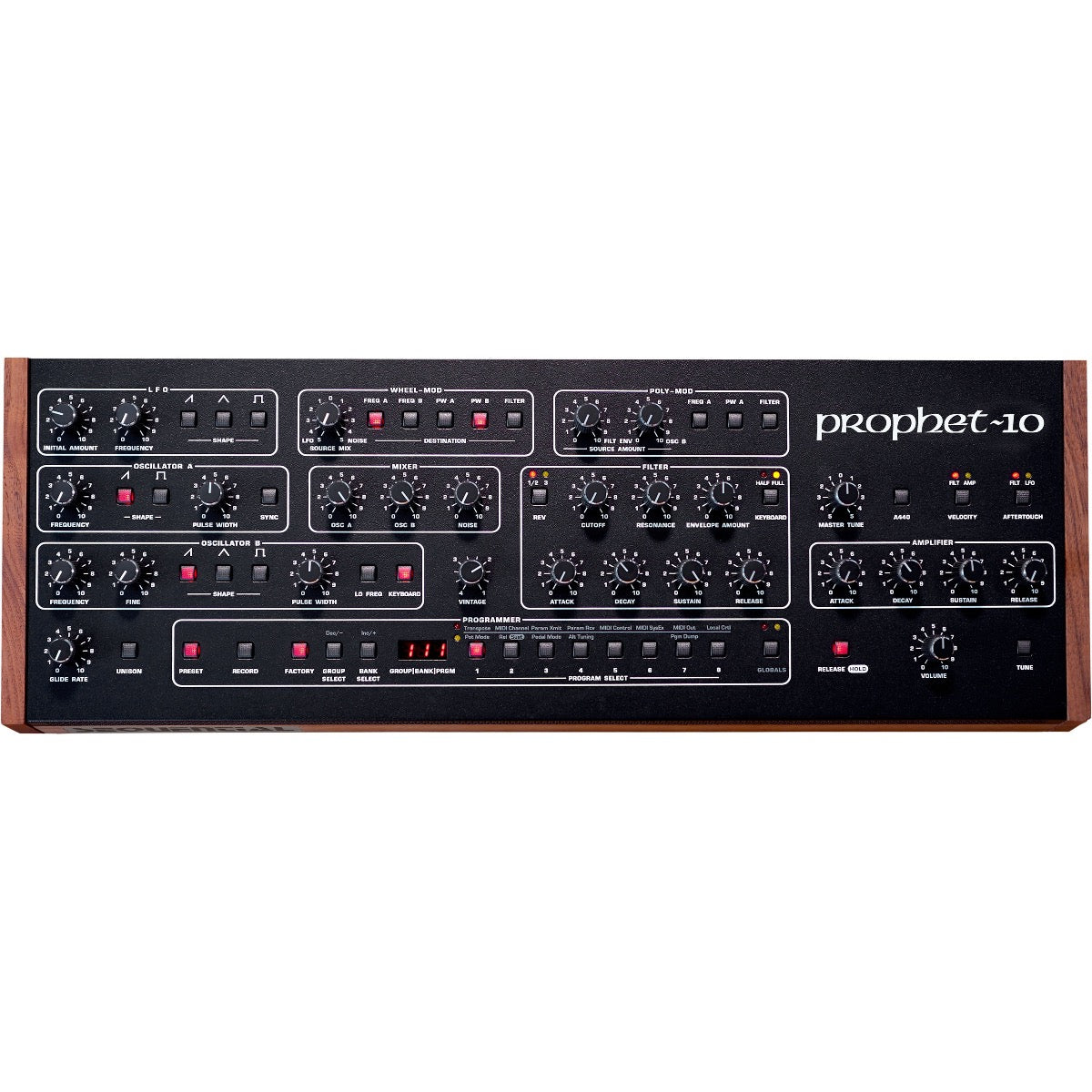 Top view of Sequential Prophet-10 Desktop Analog Synthesizer Module