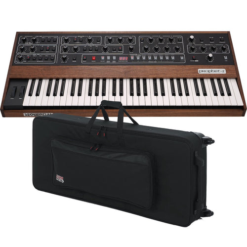 Bundle collage image of Sequential Prophet-5 Polyphonic Analog Keyboard Synthesizer CARRY BAG KIT bundle