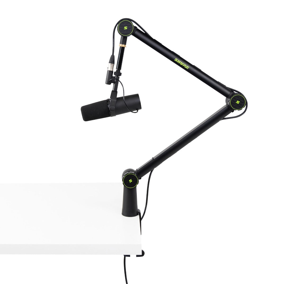 Shure SM7B Vocal Dynamic Microphone + Gator 3000 Boom Stand for Broadcast,  Podcast & Recording, XLR Studio Mic for Music & Speech, Wide-Range