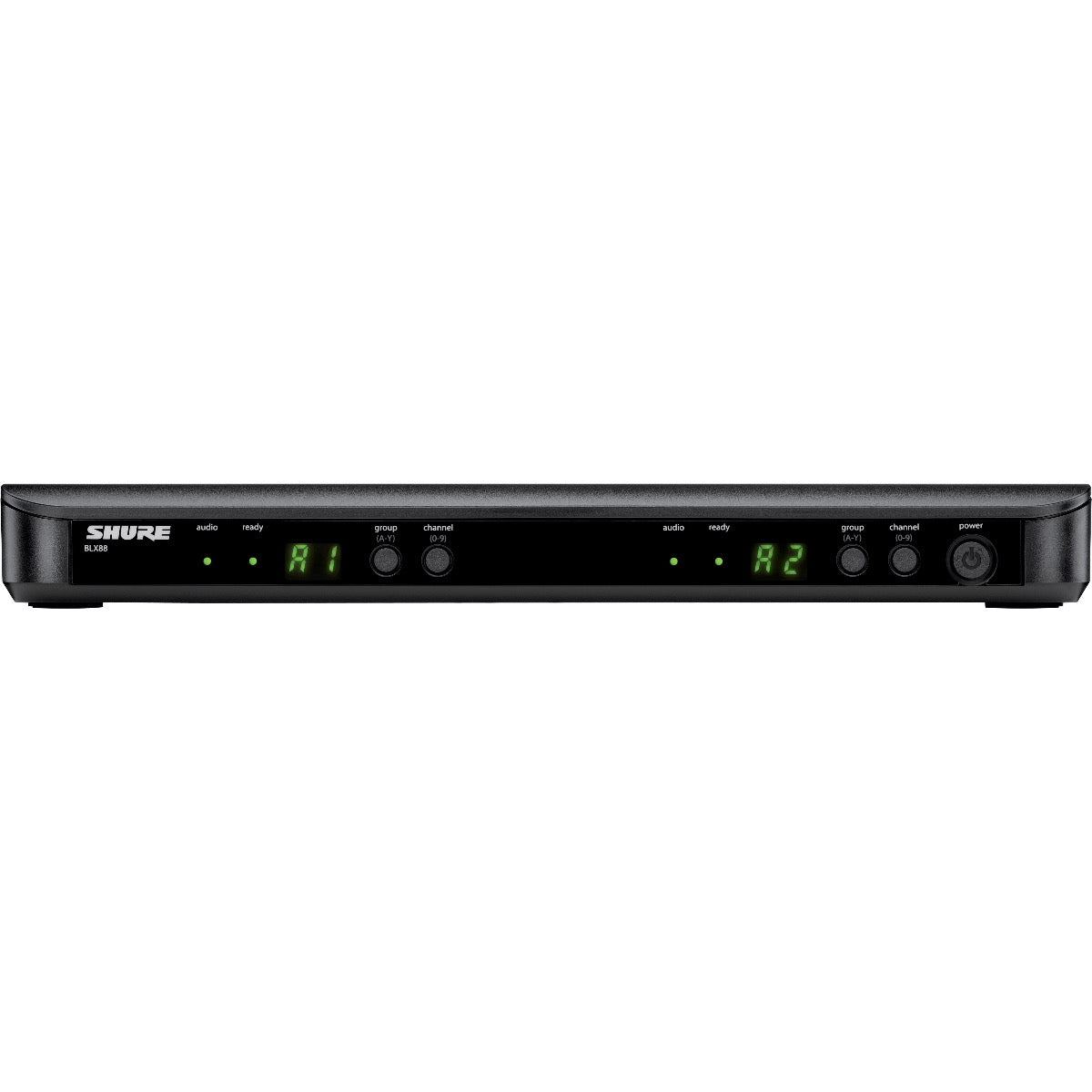 Front view of Shure BLX wireless receiver