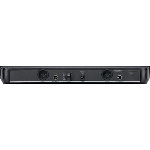 Rear view of Shure BLX wireless receiver
