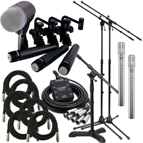 Collage of items in Shure DMK57-52 Drum Microphone Kit STAGE RIG