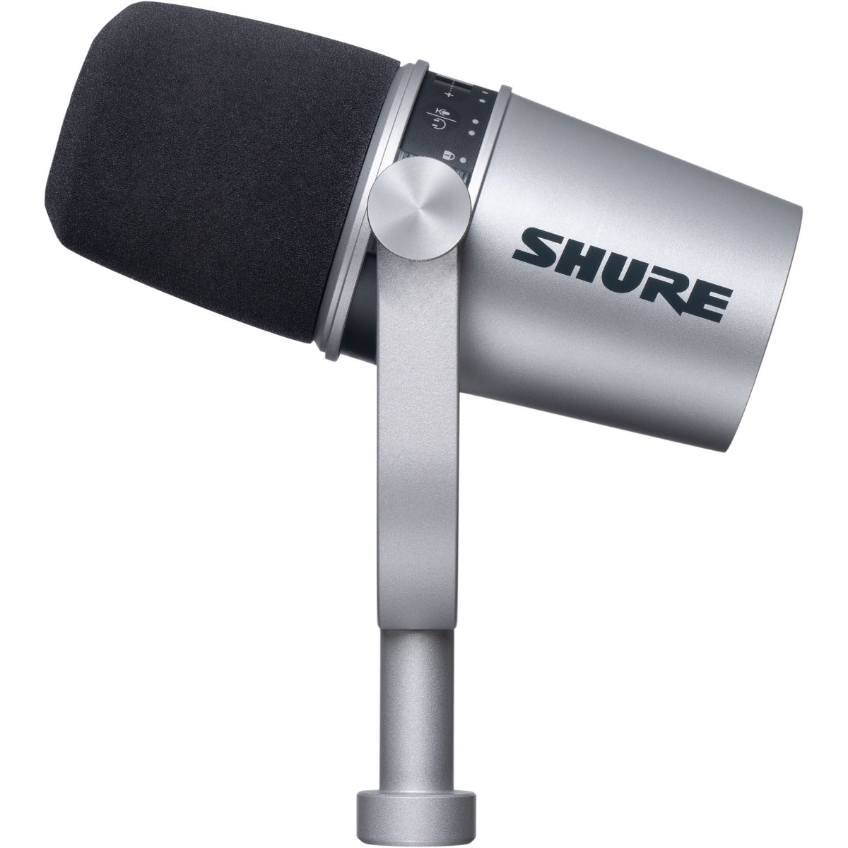Shure Shure Deluxe Articulating Desktop Mic Boom Stand with Silver MV7  Microphone
