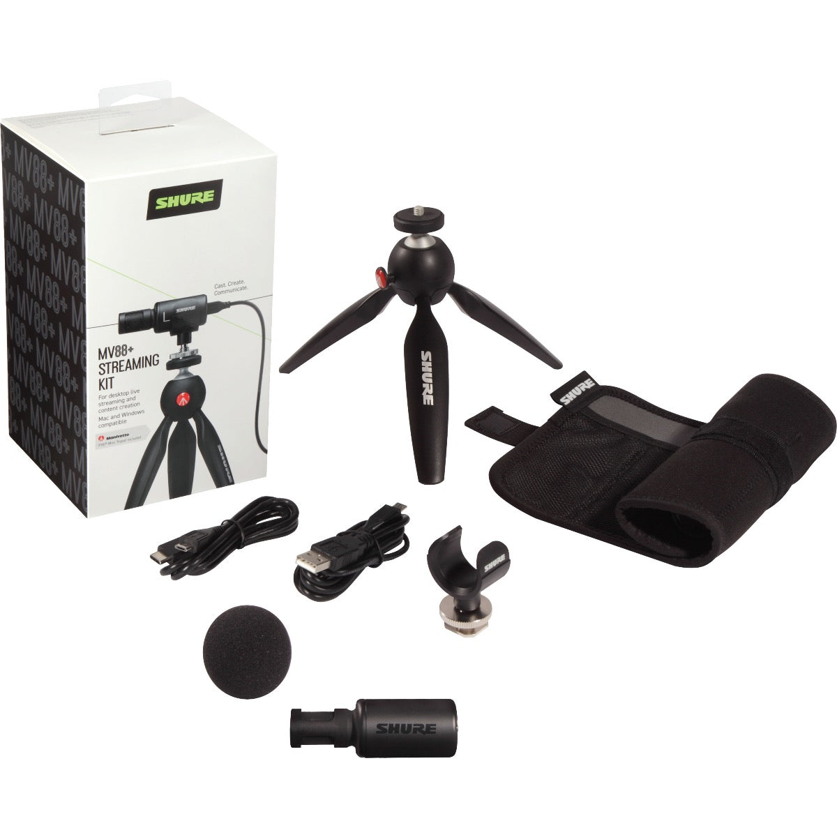 Shure MV88+ Video Kit Stereo USB Condenser Microphone with Tripod & Phone Clamp View 4