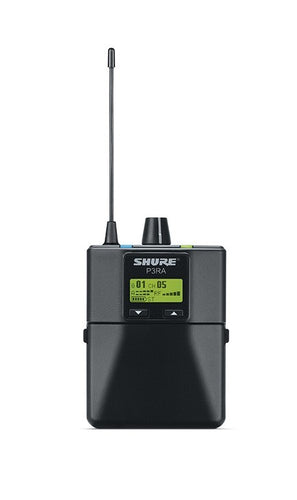 Front view of Shure P3RA Wireless Personal Monitor System bodypack receiver