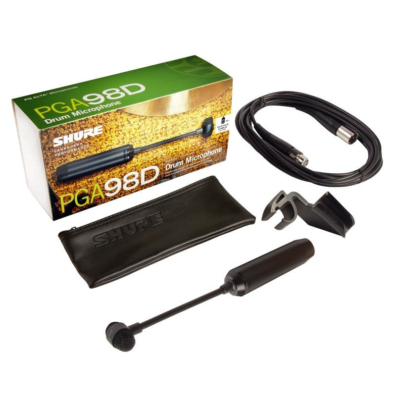 Shure PGA98D-XLR Cardioid Condenser Drum Microphone with XLR Cable