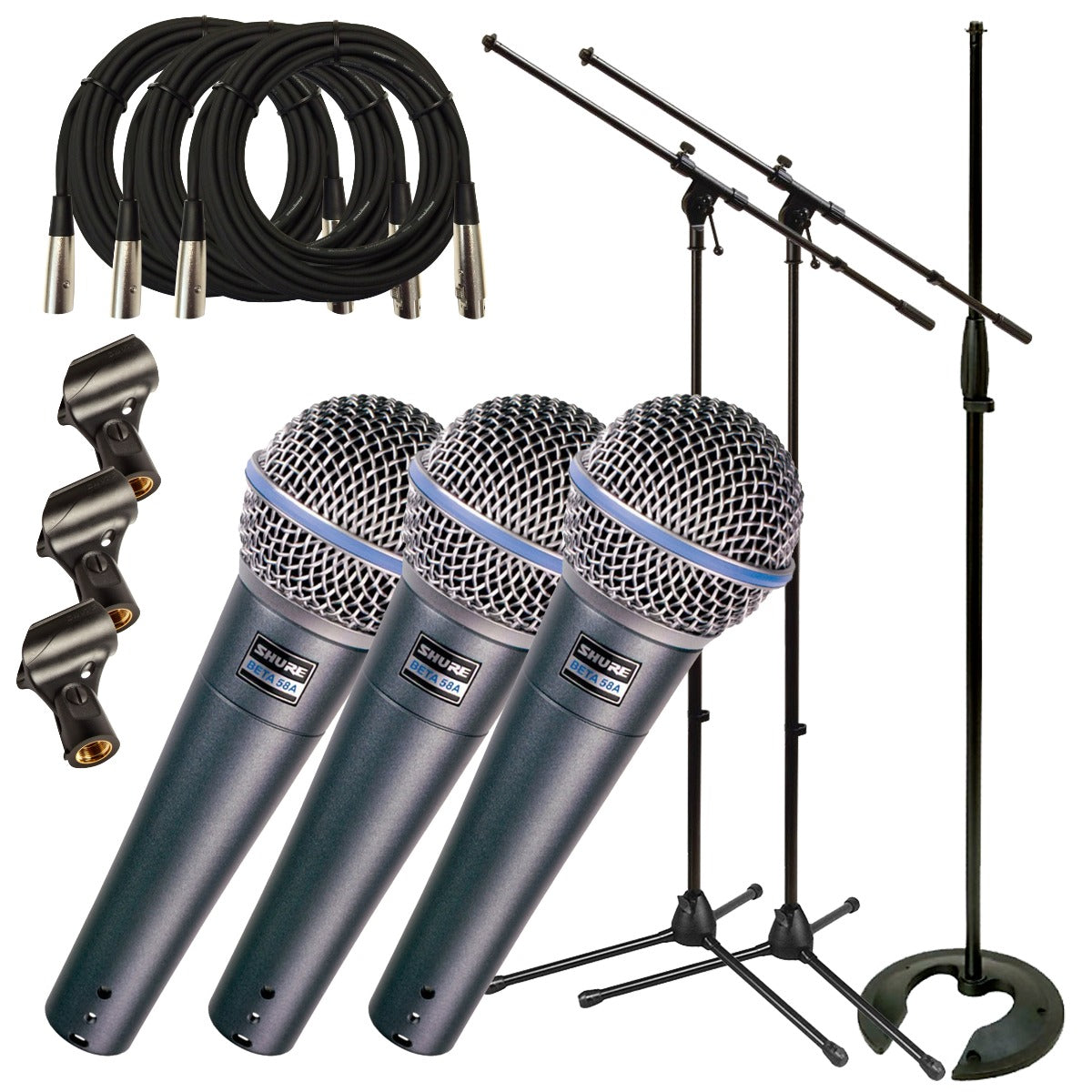 Shure Beta 58A Dynamic Vocal Microphone TRIPLE STAGE PAK