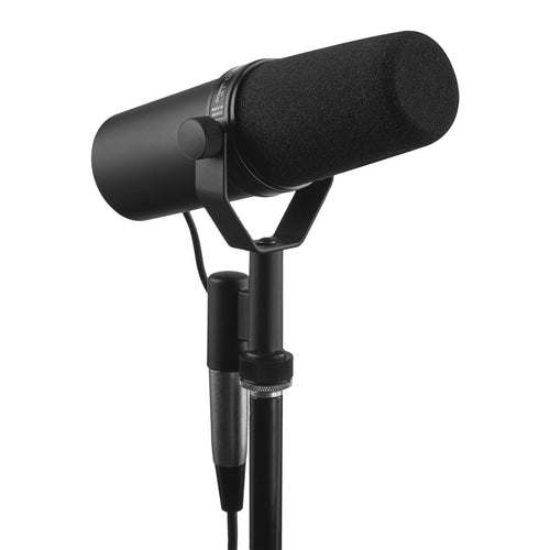 Front left angle of the Shure SM7B Dynamic Vocal Microphone