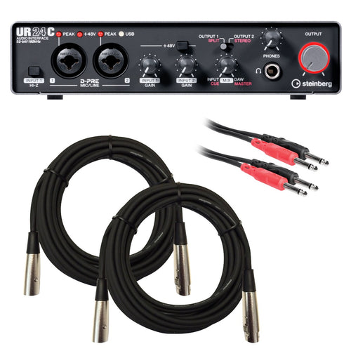 Bundle collage image of Steinberg UR24C USB Audio Interface CABLE KIT bundle