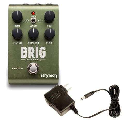 Collage image of the Strymon Brig Multi Voiced dBucket Delay POWER KIT