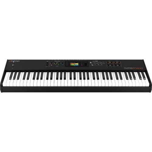 Perspective view of Studiologic Numa X Piano 73 showing top and front