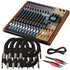 Collage of the components in the Tascam Model 24 Multi-Track Live Recording Console CABLE KIT bundle