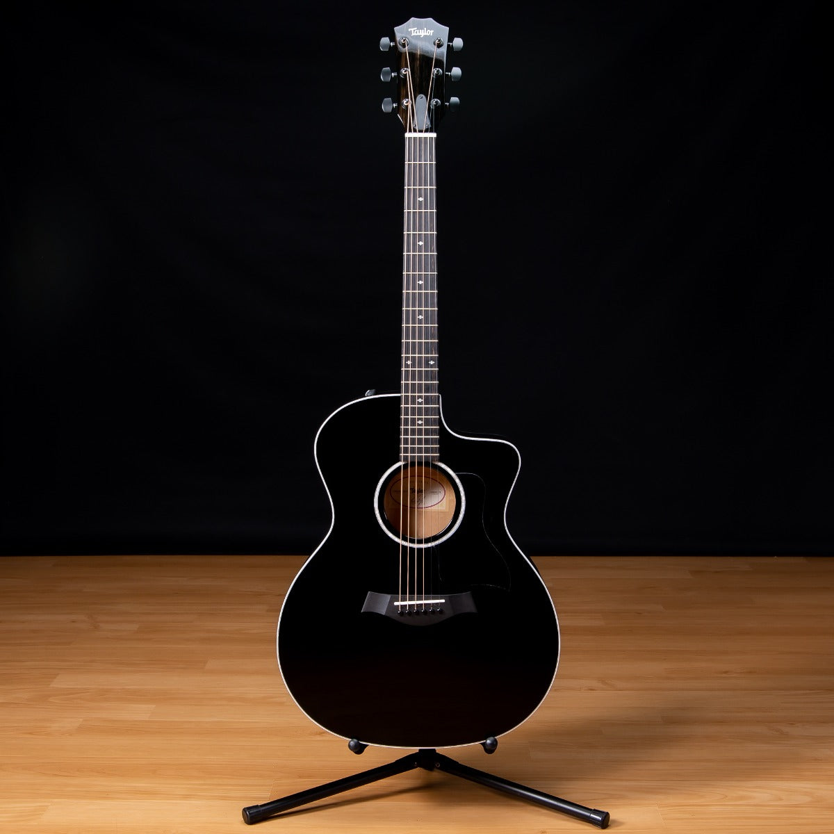 Taylor 214ce-BLK DLX Acoustic-Electric Guitar - Black view 2