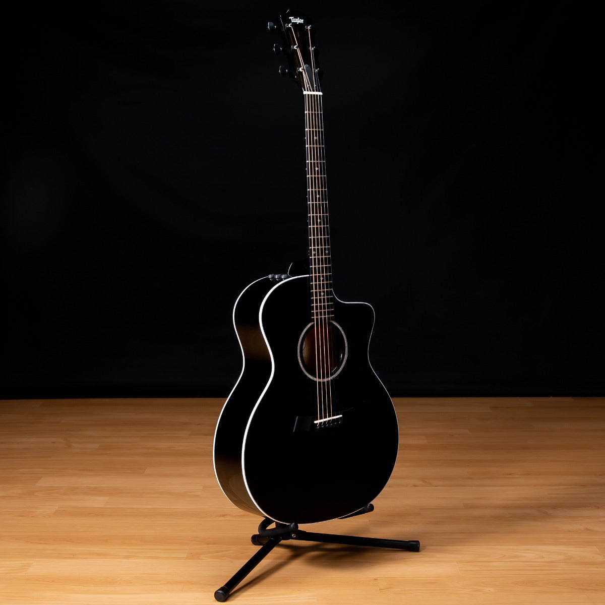 Taylor 214ce-BLK DLX Acoustic-Electric Guitar - Black view 3
