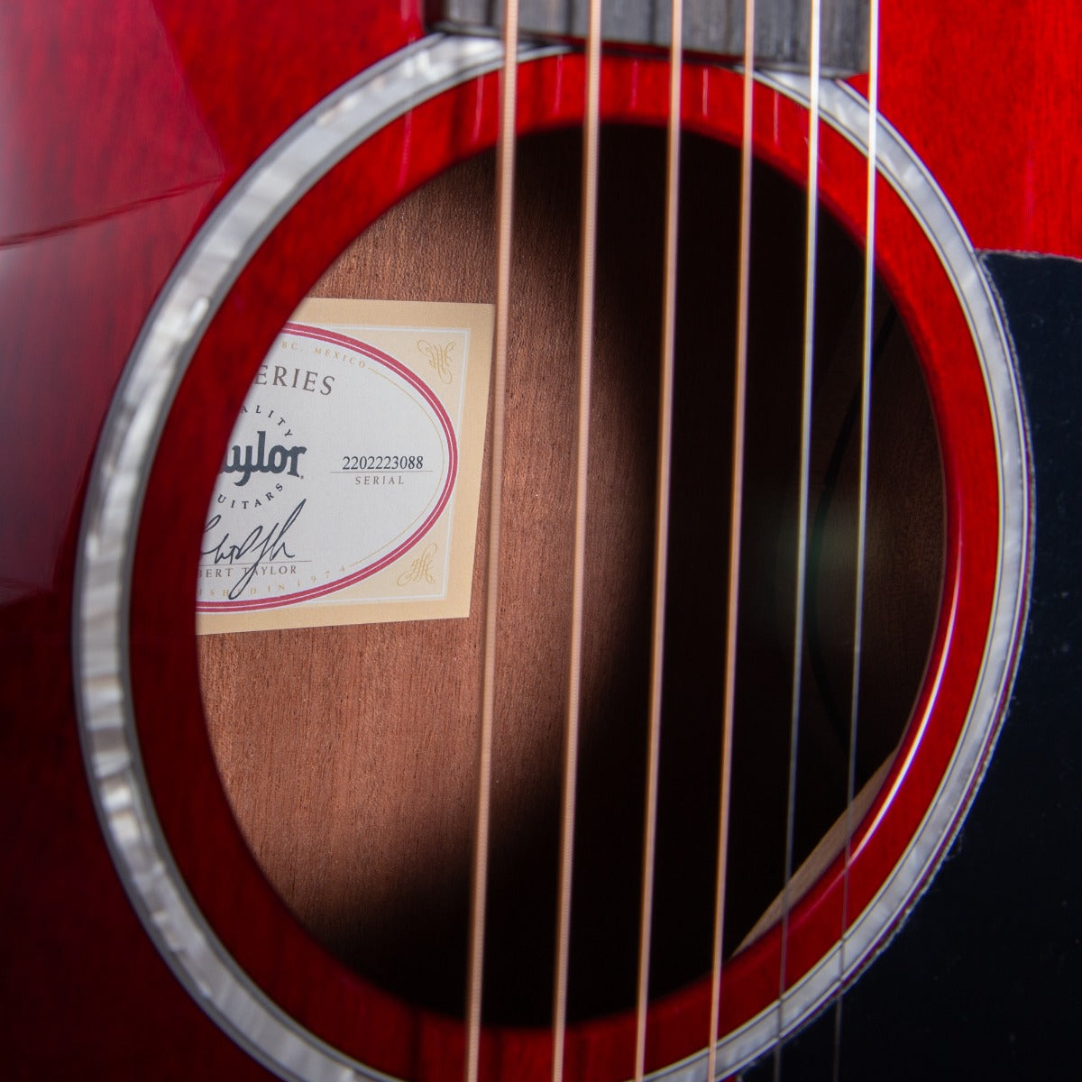 Taylor 224ce DLX LTD Acoustic-Electric Guitar - Trans Red view 12