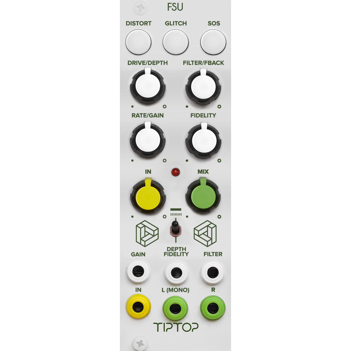 Tiptop Audio FSU Timbral Distortion Effects Module - White Panel View 1