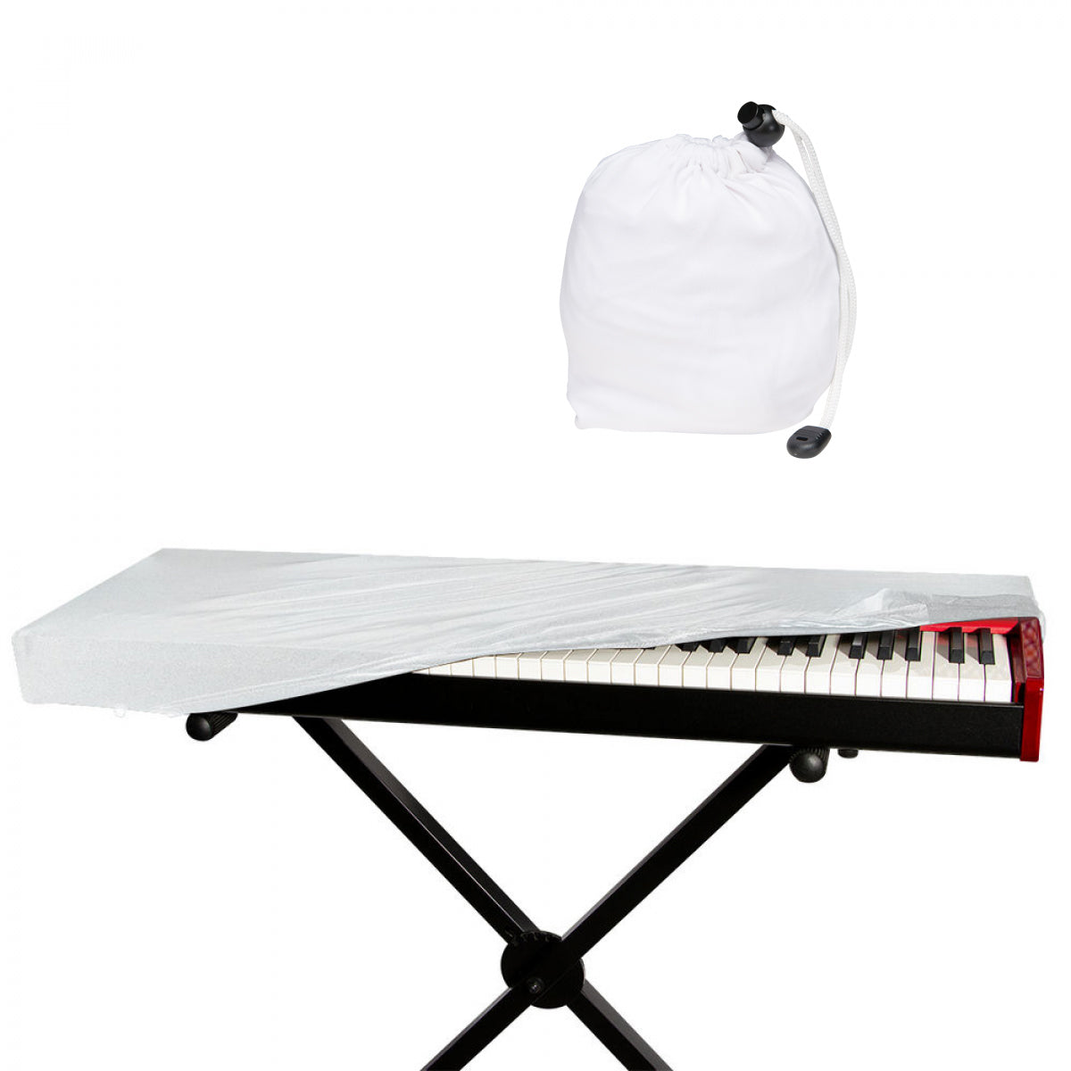 On-Stage KDA7088W Keyboard Dust Cover - 88-Key - White