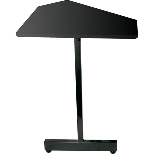 Perspective view of On-Stage WSC7500B Workstation Corner Accessory - Black showing top and left side