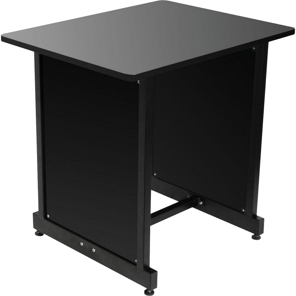 3/4 view of On-Stage WSR7500B Rack Cabinet - Black showing top, front and left side