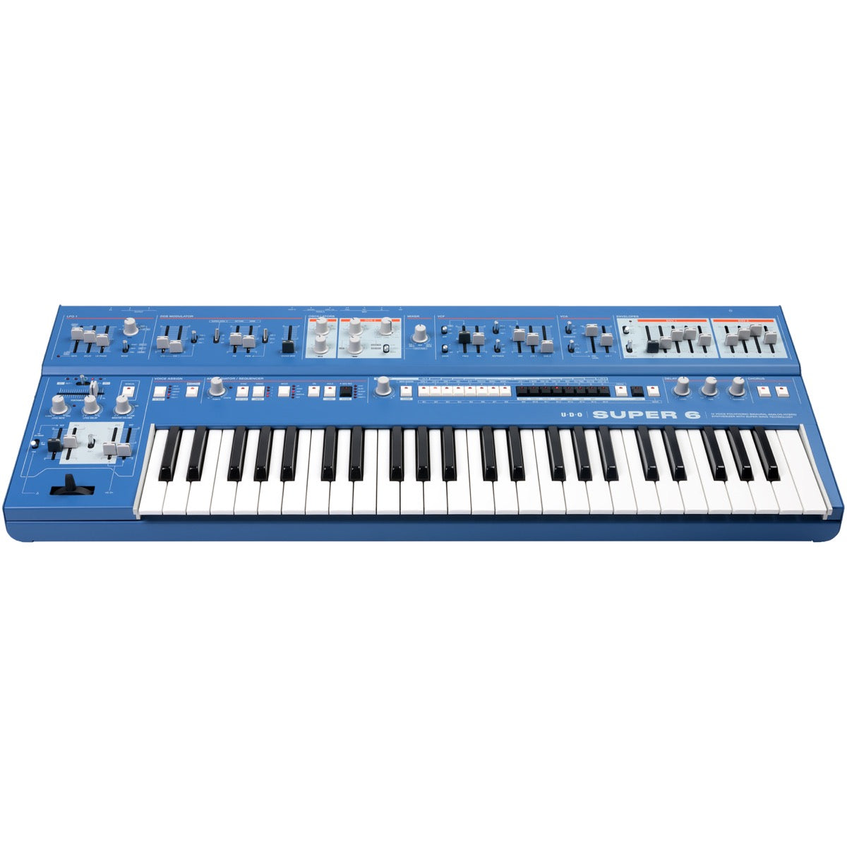 UDO Audio Super 6 12-Voice Polyphonic Keyboard Synthesizer - Blue View 3