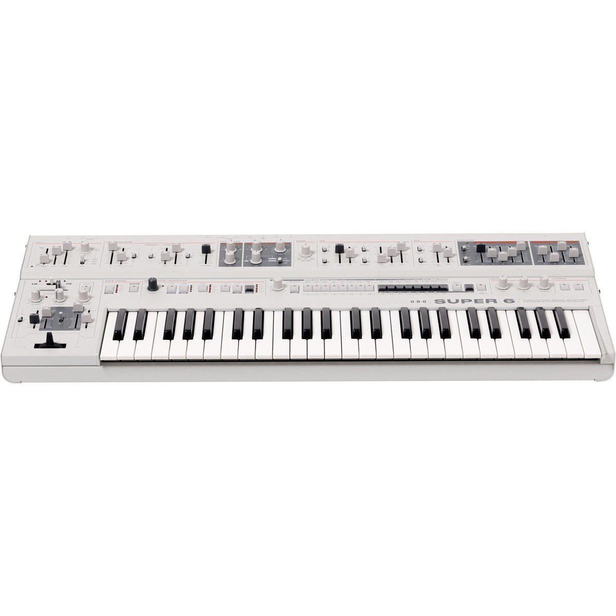 UDO Audio Super 6 12-Voice Polyphonic Keyboard Synthesizer - White View 2