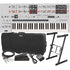 Collage showing components in UDO Audio Super Gemini 20-Voice Bi-Timbral Keyboard Synthesizer STAGE RIG