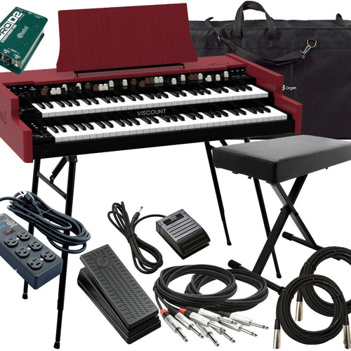 Viscount Legend SOUL 261 Digital Tonewheel Organ shown with included bundle accessories