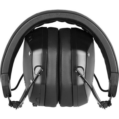 Front view of folded V-Moda M-200 ANC Noise Cancelling Wireless Bluetooth Headphones - Black