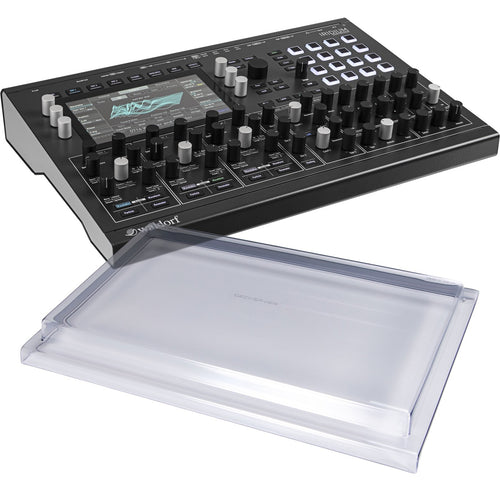 Collage showing components in Waldorf Iridium Digital Polyphonic Desktop Synthesizer DECKSAVER KIT