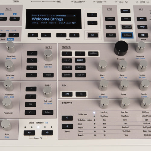 Detail view of Waldorf Kyra Desktop Virtual Analog Synthesizer control panel