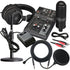 Collage of the components in the Yamaha AG03 MK2 Live Streaming Pack - Black STUDIO KIT bundle