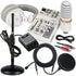 Collage of the components in the Yamaha AG03 MK2 Live Streaming Pack - White PERFORMER KIT bundle