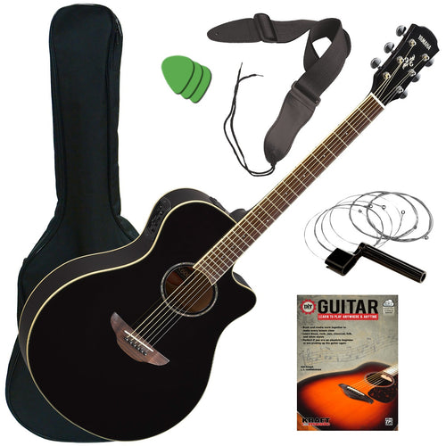 Yamaha APX600 Acoustic-Electric Guitar - Black GUITAR ESSENTIALS BUNDLE