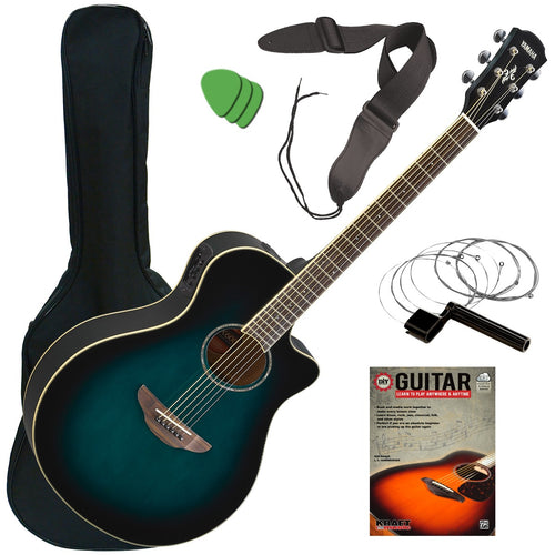 Yamaha APX600 Acoustic-Electric Guitar - Blue Burst GUITAR ESSENTIALS BUNDLE