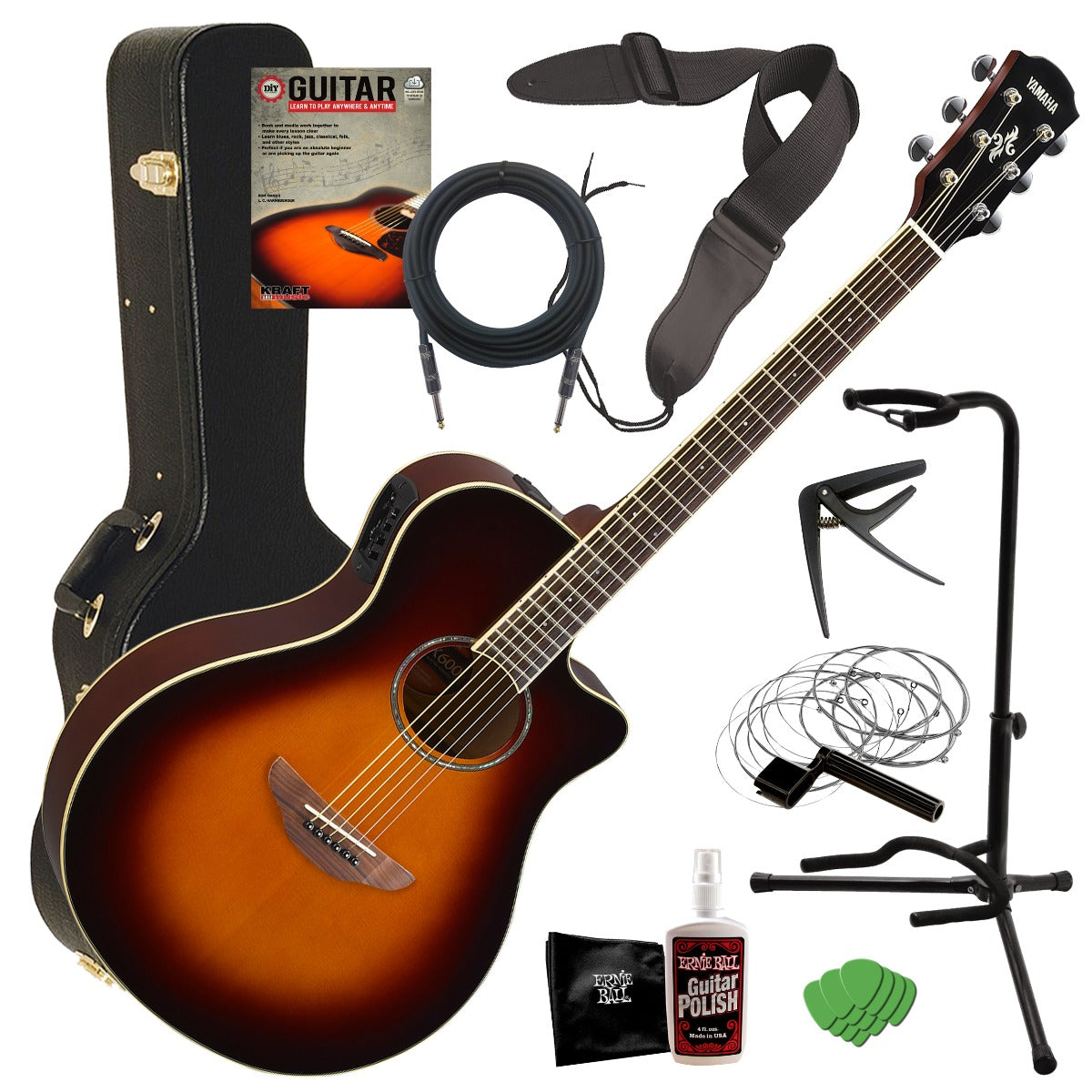 Yamaha APX600 Acoustic-Electric Guitar - Sunburst COMPLETE GUITAR BUNDLE