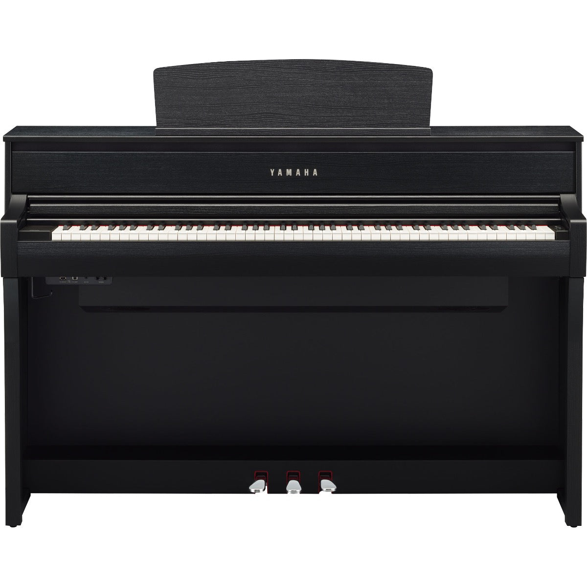 Perspective view of Yamaha Clavinova CLP-775 Digital Piano - Matte Black showing front and top
