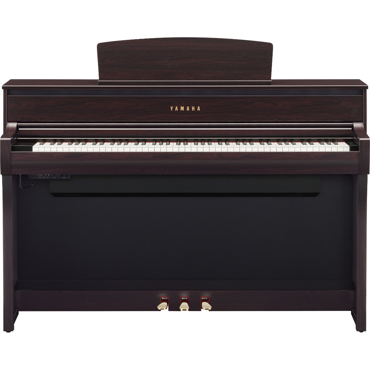 Perspective view of Yamaha Clavinova CLP-775 Digital Piano - Rosewood showing front and top